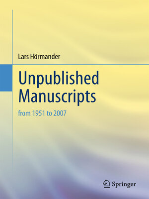 cover image of Unpublished Manuscripts